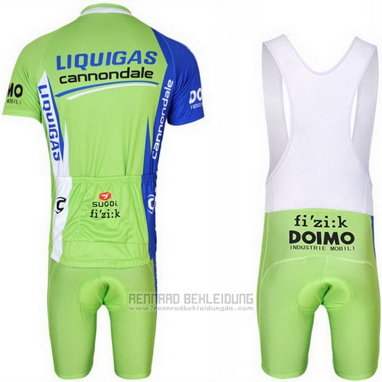 2013 Fahrradbekleidung Liquigas Cannondale Wei und Grun Trikot Kurzarm und Tragerhose - zum Schließen ins Bild klicken